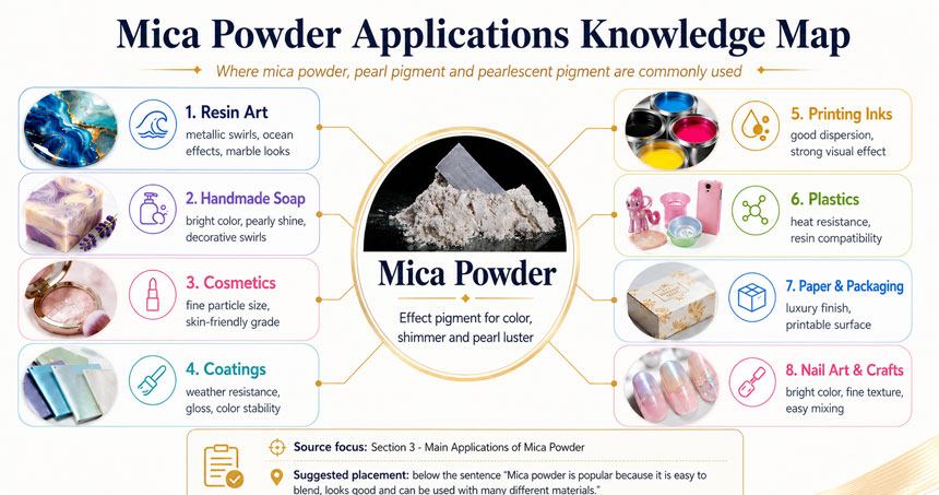 Mica powder Applications